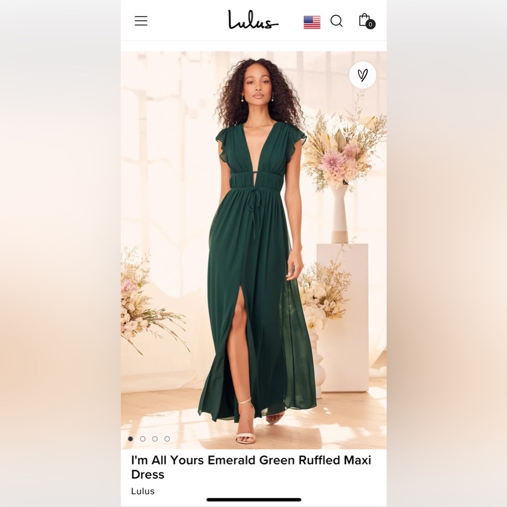 Emerald Green Ruffled Maxi Dress